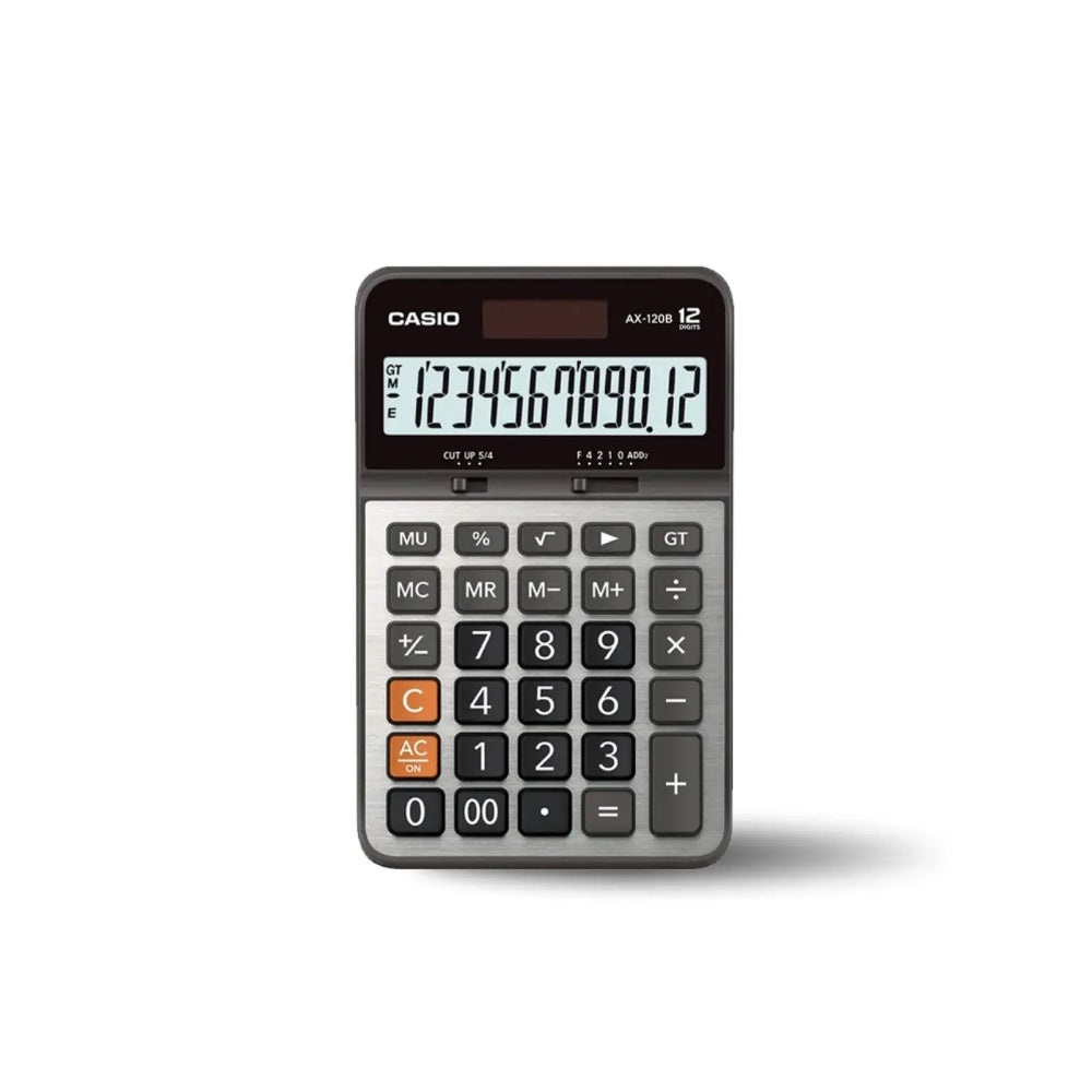 Calculadora Casio de Mesa de 12 Digitos Profesional Pantalla LCD Grande AX-120B