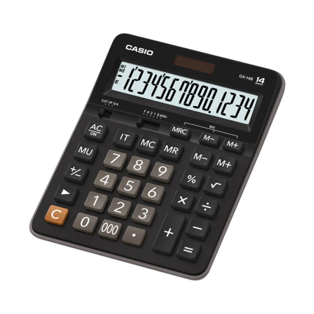 Calculadora Casio de Mesa de 14 Digitos Pantalla LCD Grande color Negro GX-14B