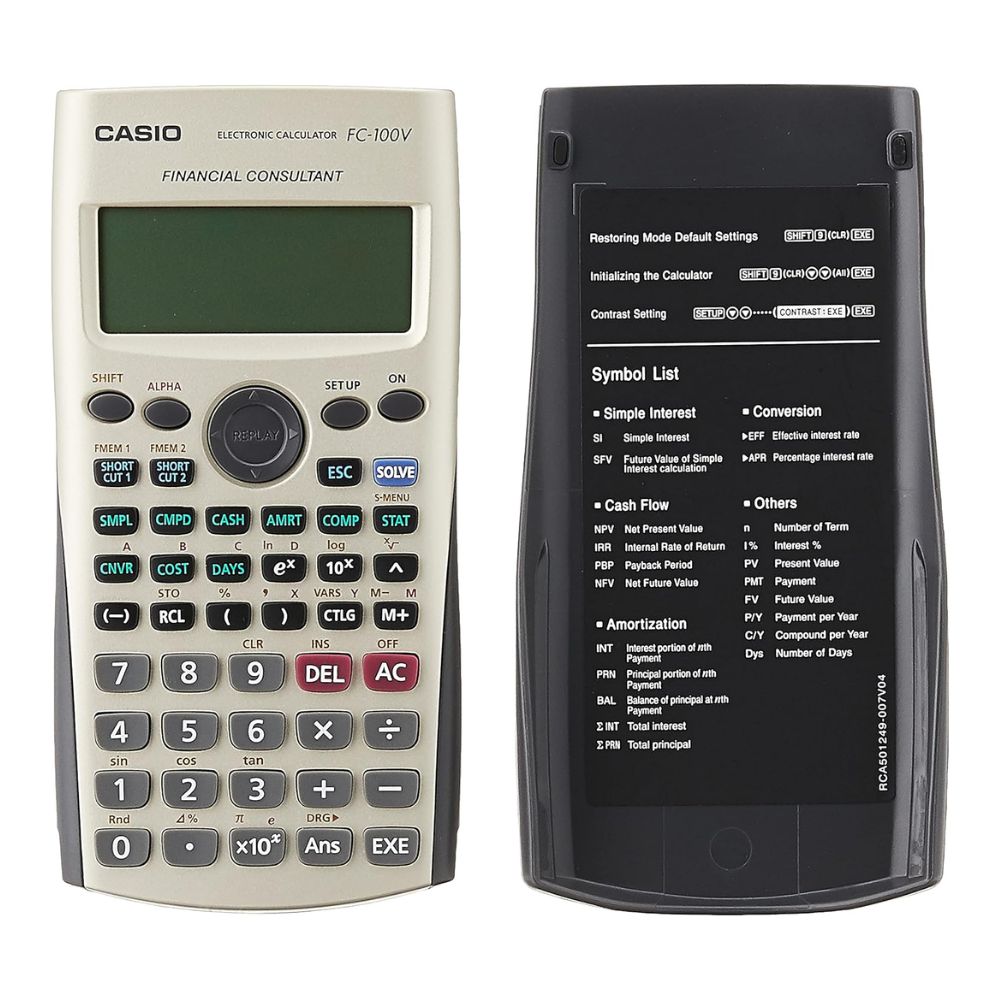 Calculadora Casio Financiera de 10 Digitos Pantalla LCD de 4 lineas FC-de 100V