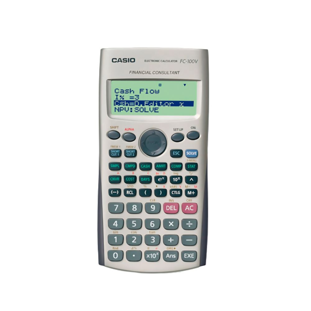 Calculadora Casio Financiera de 10 Digitos Pantalla LCD de 4 lineas FC-de 100V