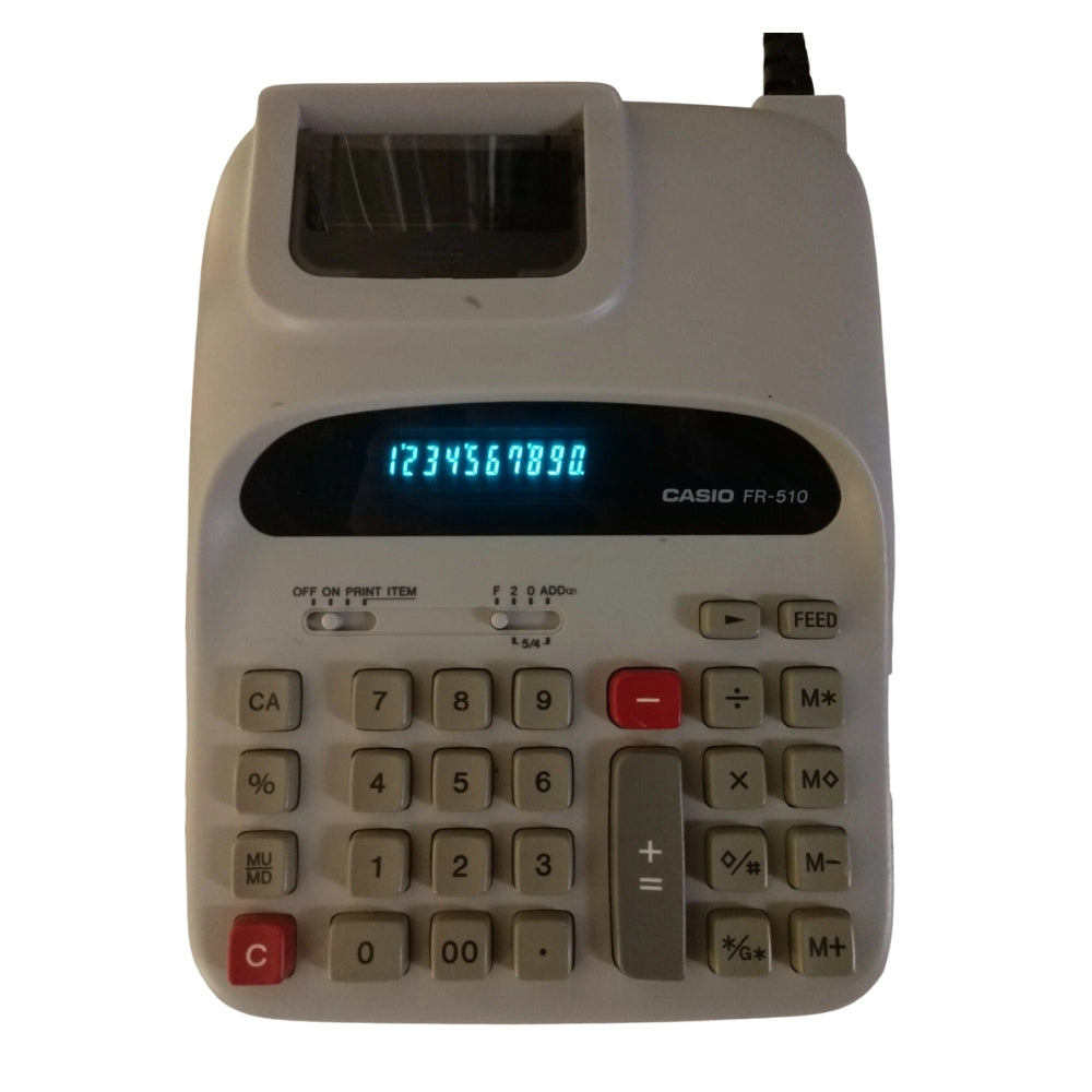 Calculadora Casio Winchadora de 10 Digitos Pantalla LCD Grande con Impresora Termica FR-510