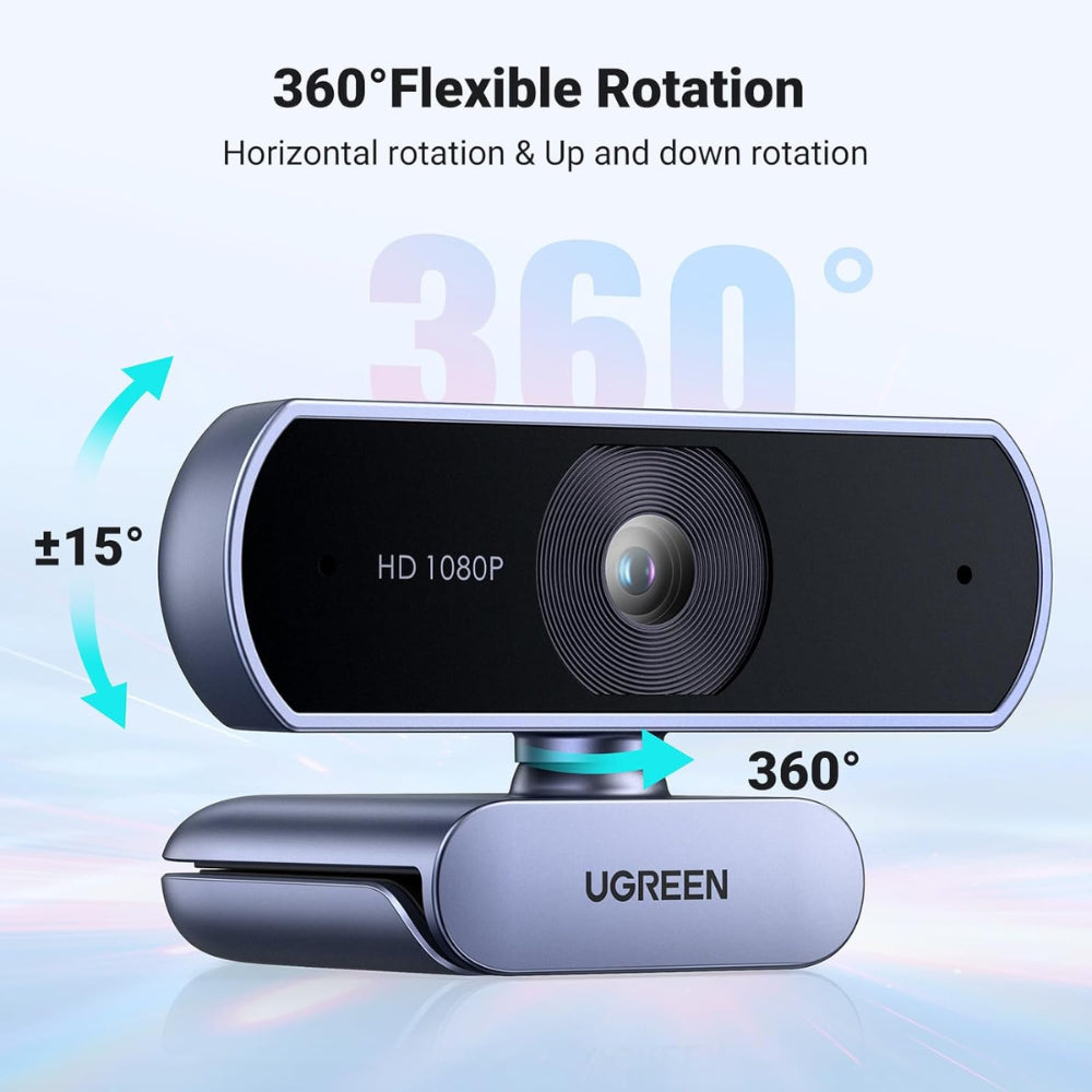 Camara Web Ugreen Full HD 1080p 30FPS Zoom Optico Microfono Dual con Cancelacion de Ruido Correccion de Luz Compatible con Windows MAC y Android 15728