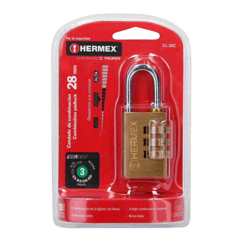 Candado Hermex de Combinación 28MM