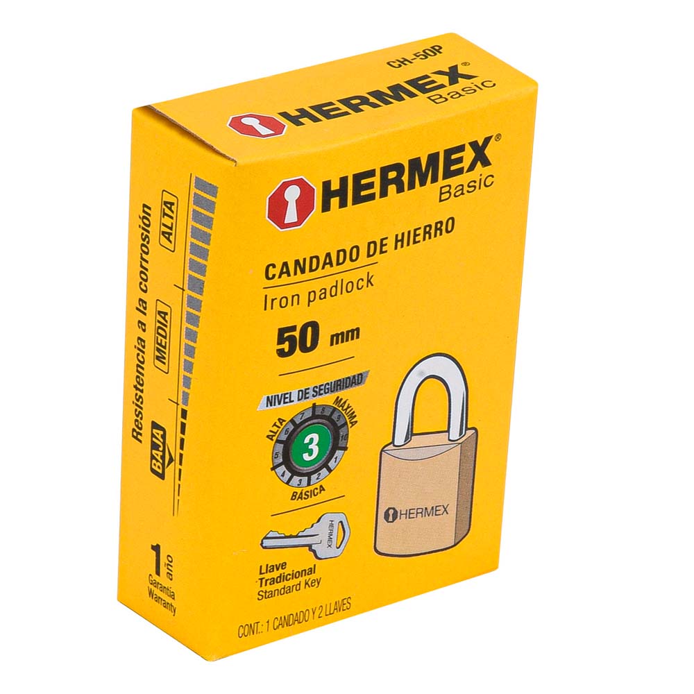 Candado Hermex de Hierro 50MM Color Latón