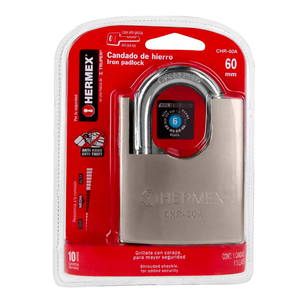 Candado Hermex de Hierro 60MM Con Coraza