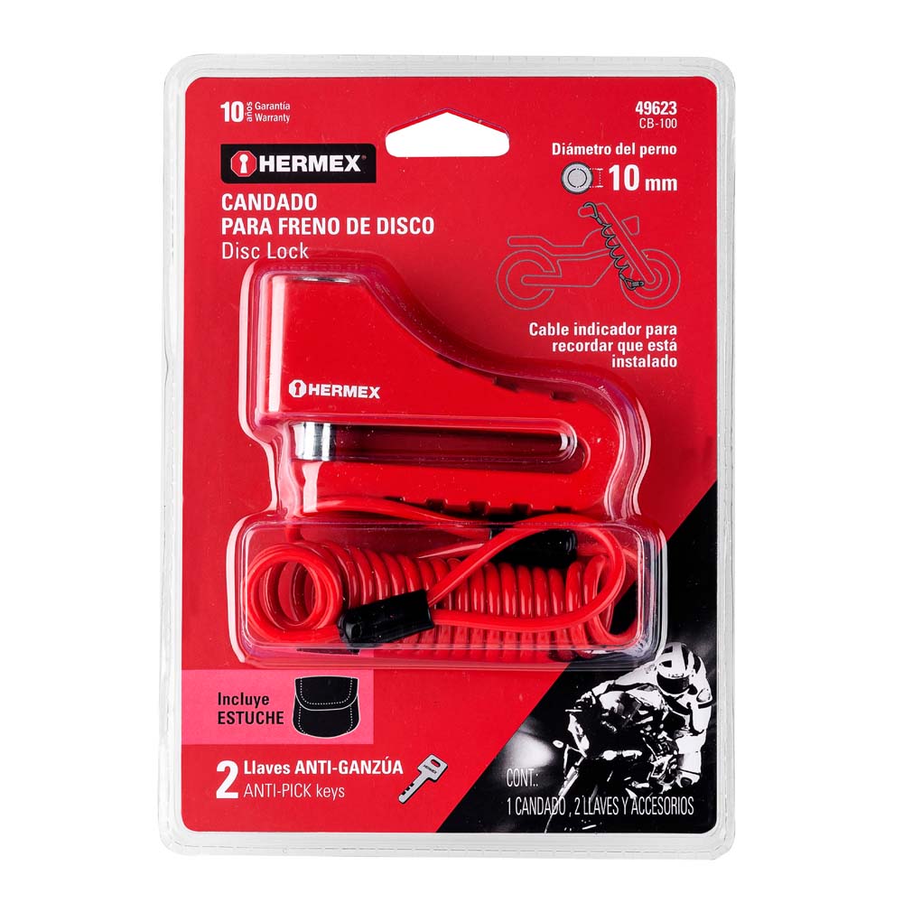 Candado Hermex para Disco de Motocicleta Perno de 10MM