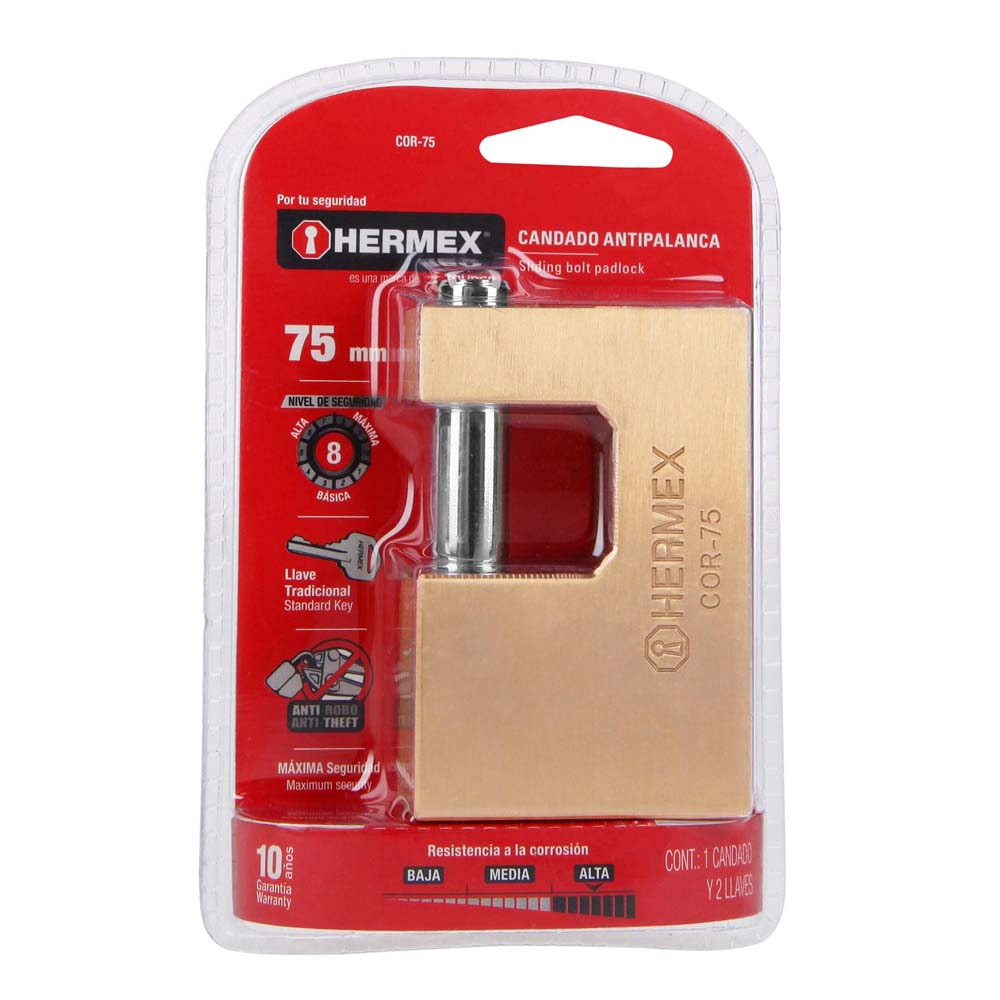 Candado Truper Antipalanca 75MM Cuerpo Latón