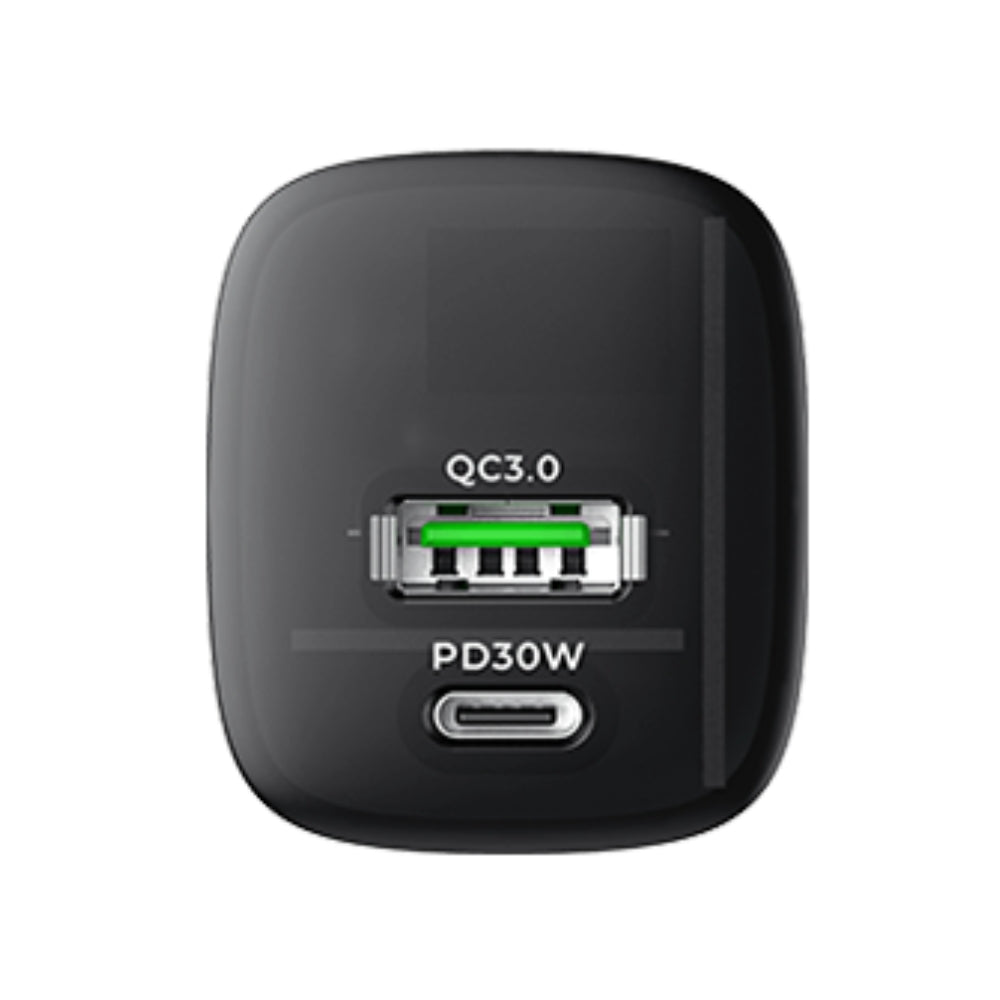 Cargador de viaje Havit 30 Watts Salida 1 Puerto USB-A y 1 Puerto USB-C UC303-BLACK