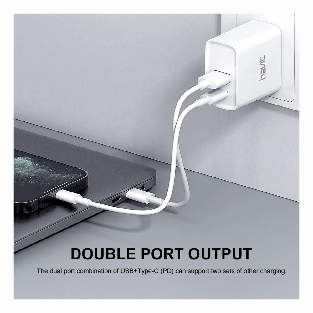 Cargador Havit Blanco PD20W+QC3.0