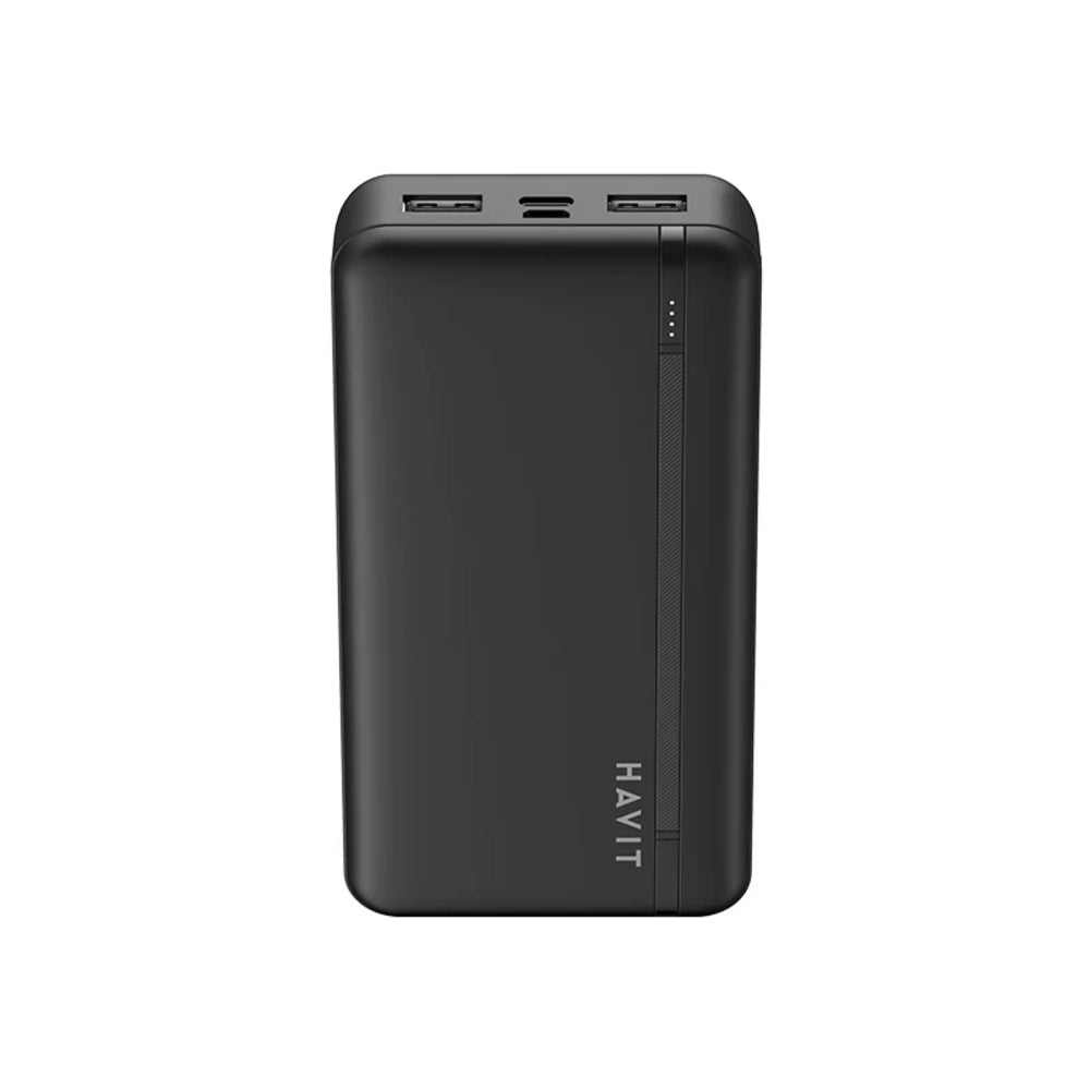 Cargador Portatil Havit Power Bank de 20.000 mAh puerto USB-A USB-C color Negro PB91-BK