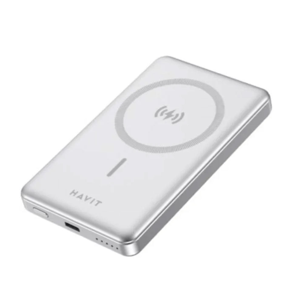Cargador Portatil Havit Power Bank Magnetico de 10.000 mAh puerto USB-C color Gris PB5203-SV