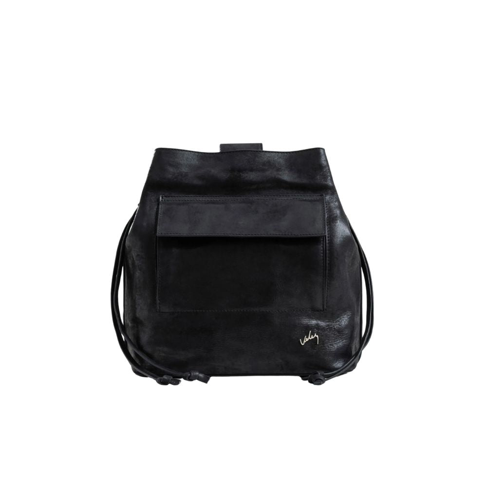 Cartera de Cuero Negro Vélez