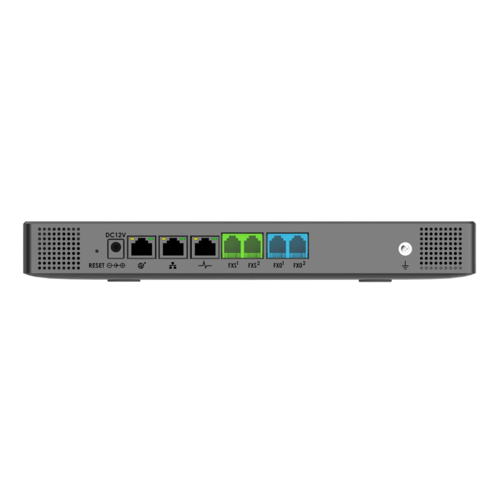 Central IP Grandstream 2 Troncales 2 Puertos FXO 2 Puertos FXS 1000 Cuentas SIP 150 Llamadas Simultaneas 3 Puertos Ethernet Gigabit PoE NAT Soporta Alimentacion PoE UCM6302