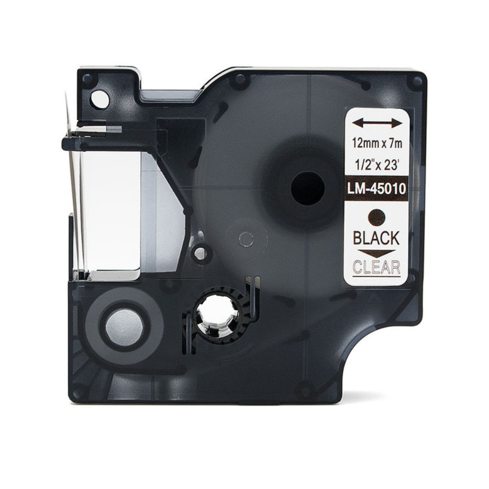 Cinta Dymo D1 Labelmanager Standard Negro sobre Transparente 12mm x 7m 45010