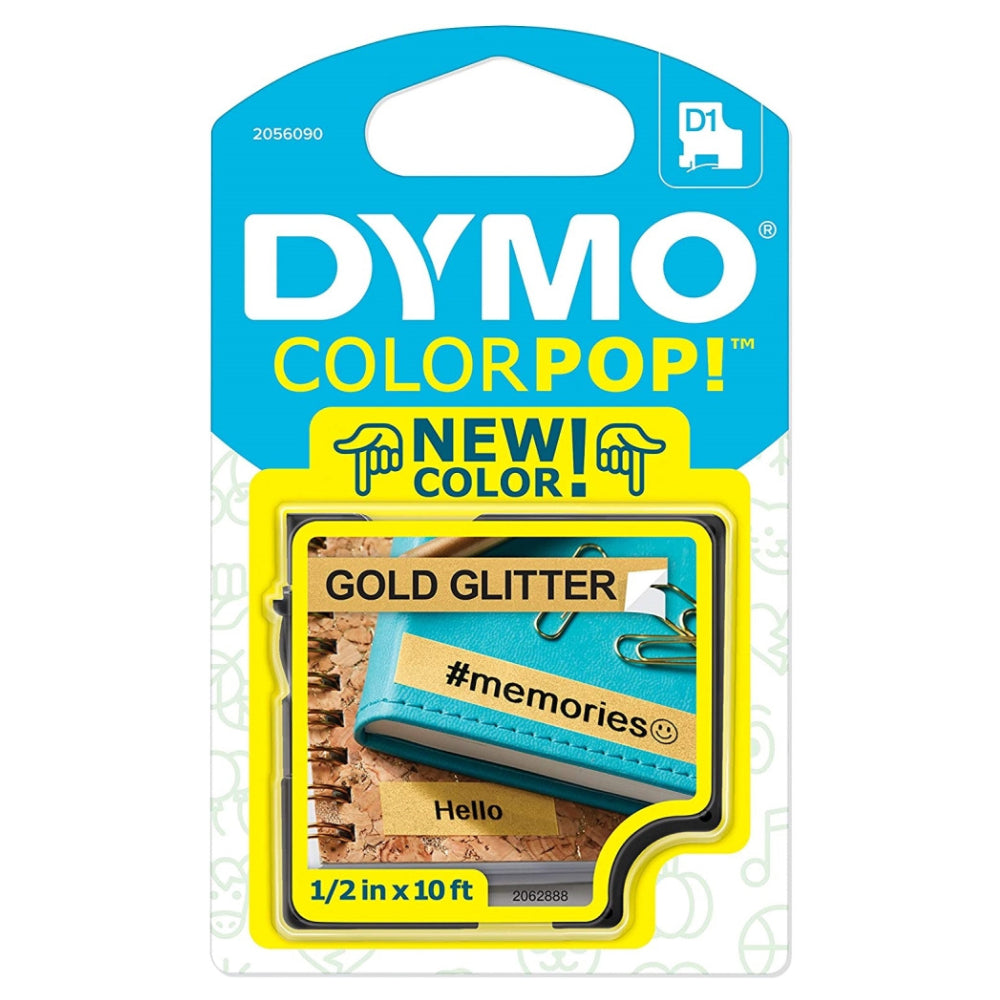 Cinta Dymo D1 Labelmanager Color Pop Negro sobre Dorado 12mm x 3m 2056090