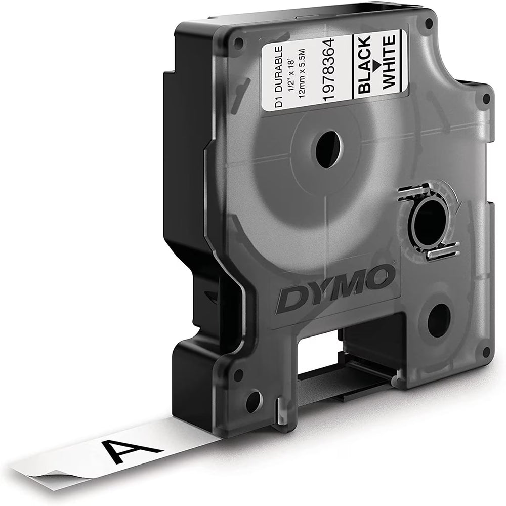 Cinta Dymo D1 Labelmanager Durable Negro sobre Blanco 12mm x 5.5m 1978364
