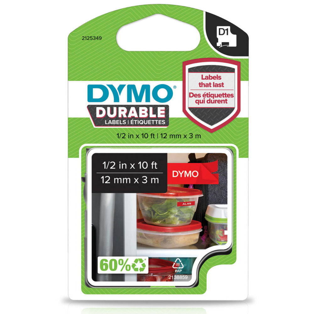Cinta Dymo D1 Labelmanager Durable Negro sobre Blanco 12mm x 3m 1978366
