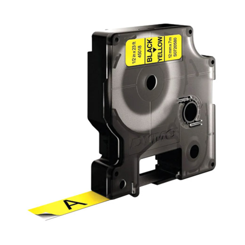 Cinta Dymo D1 Labelmanager Standard Negro sobre Amarillo 12mm x 7m 45018