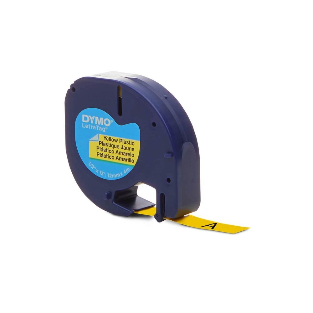 Cinta Dymo Letratag Plastico Amarillo 12mm x 4m 91332