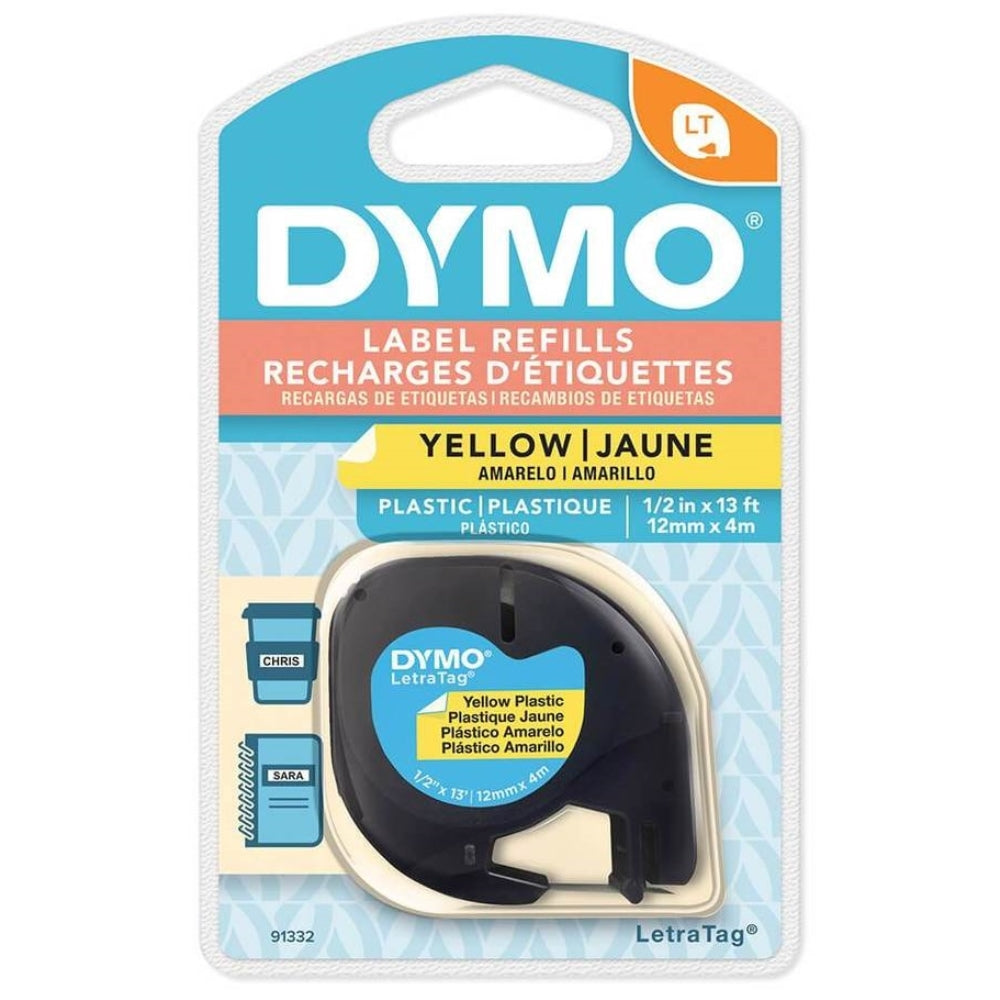 Cinta Dymo Letratag Plastico Amarillo 12mm x 4m 91332