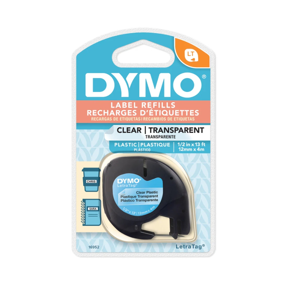Cinta Dymo Letratag Plastico Transparente 12mm x 4m 16952