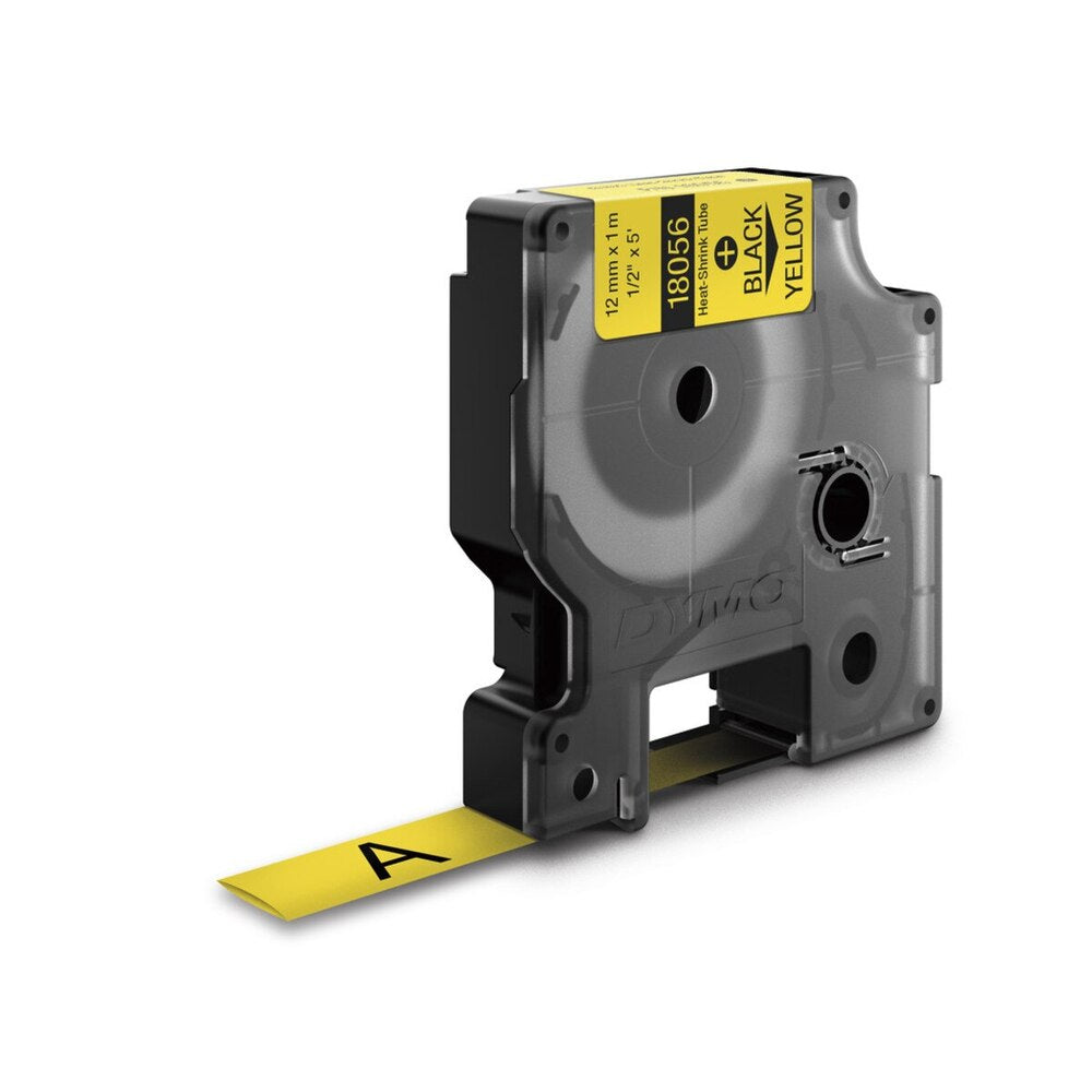Cinta Dymo Rhino Industrial Termocontraible Negro sobre Amarillo 12mm x 1.5m 18056