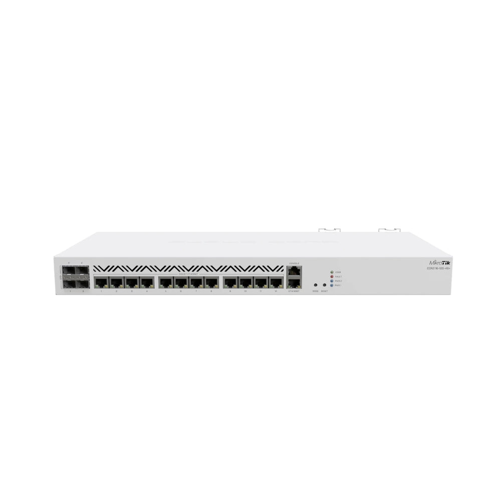 Cloud Core Router Mikrotik 2116 12 Puertos Gigabit + 4 Puertos SFP+ CPU 16 Core con 2 Fuentes Redundantes Licencia Nivel 6 Rackeable CCR2116-12G-4S+
