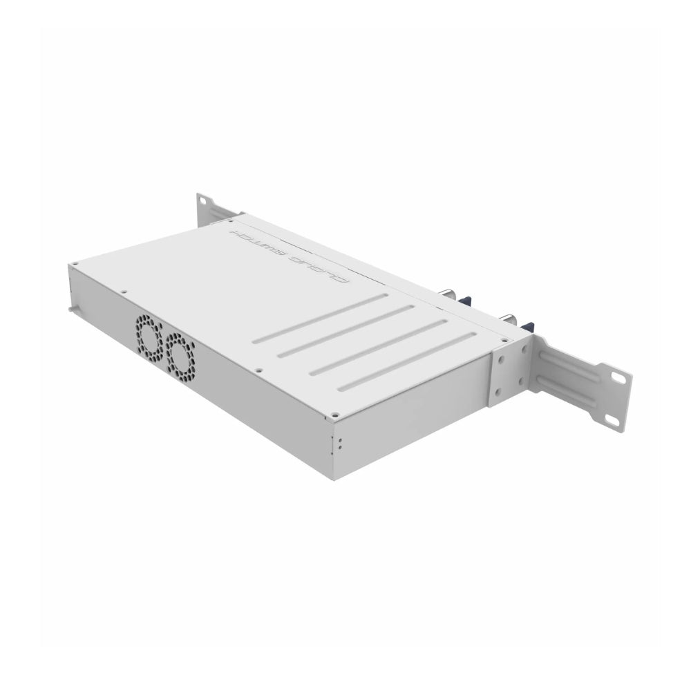 Cloud Router Mikrotik Switch 4 Puertos QSPF28 100G + 1 Puerto Consola CPU QCA9531 RAM 64MB Licencia Nivel 5 Fuente Redundante CRS504-4XQ-IN