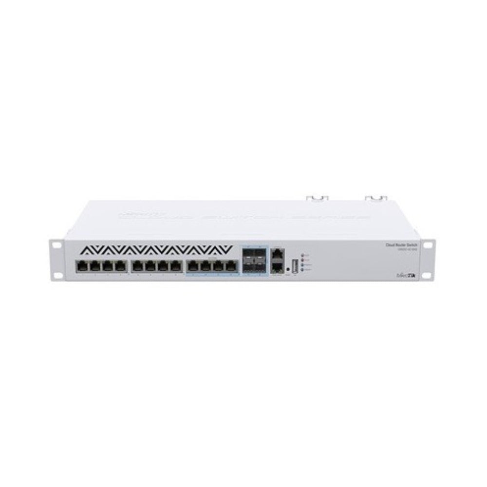 Cloud Router Mikrotik Switch Capa 3 con 4 Puertos Combo 10G + 8 Puertos 10G + 1 Puerto USB/Consola CPU Dual Core 800MHz RAM 64MB Fuente Redundante Licencia Nivel 5 Rackeable CRS312-4C+8XG-RM