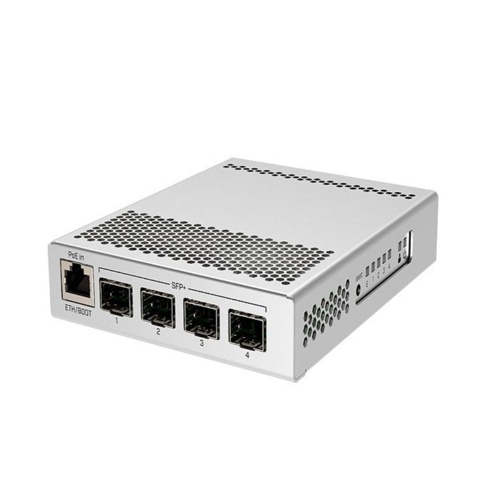 Cloud Router Mikrotik Switch Capa 3 con 4 Puertos SFP+ y 1 Ethernet Gigabit Dual Boot SwOS/RouterOS CPU Core RAM 512MB Licencia Nivel 5 Rackeable CRS305-1G-4S+IN
