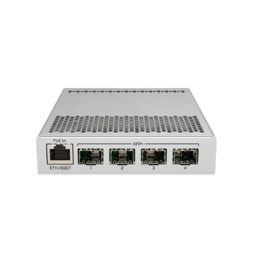 Cloud Router Mikrotik Switch Capa 3 con 4 Puertos SFP+ y 1 Ethernet Gigabit Dual Boot SwOS/RouterOS CPU Core RAM 512MB Licencia Nivel 5 Rackeable CRS305-1G-4S+IN