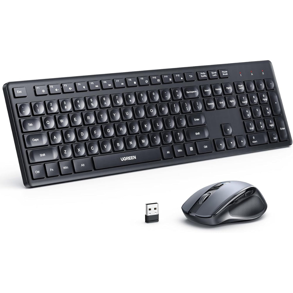 Combo Teclado + Mouse Ugreen Inalambrico 2.4GHz Diseño Ergonomico y Silencioso hasta 4000 DPI compatible con Windows y MAC 35740