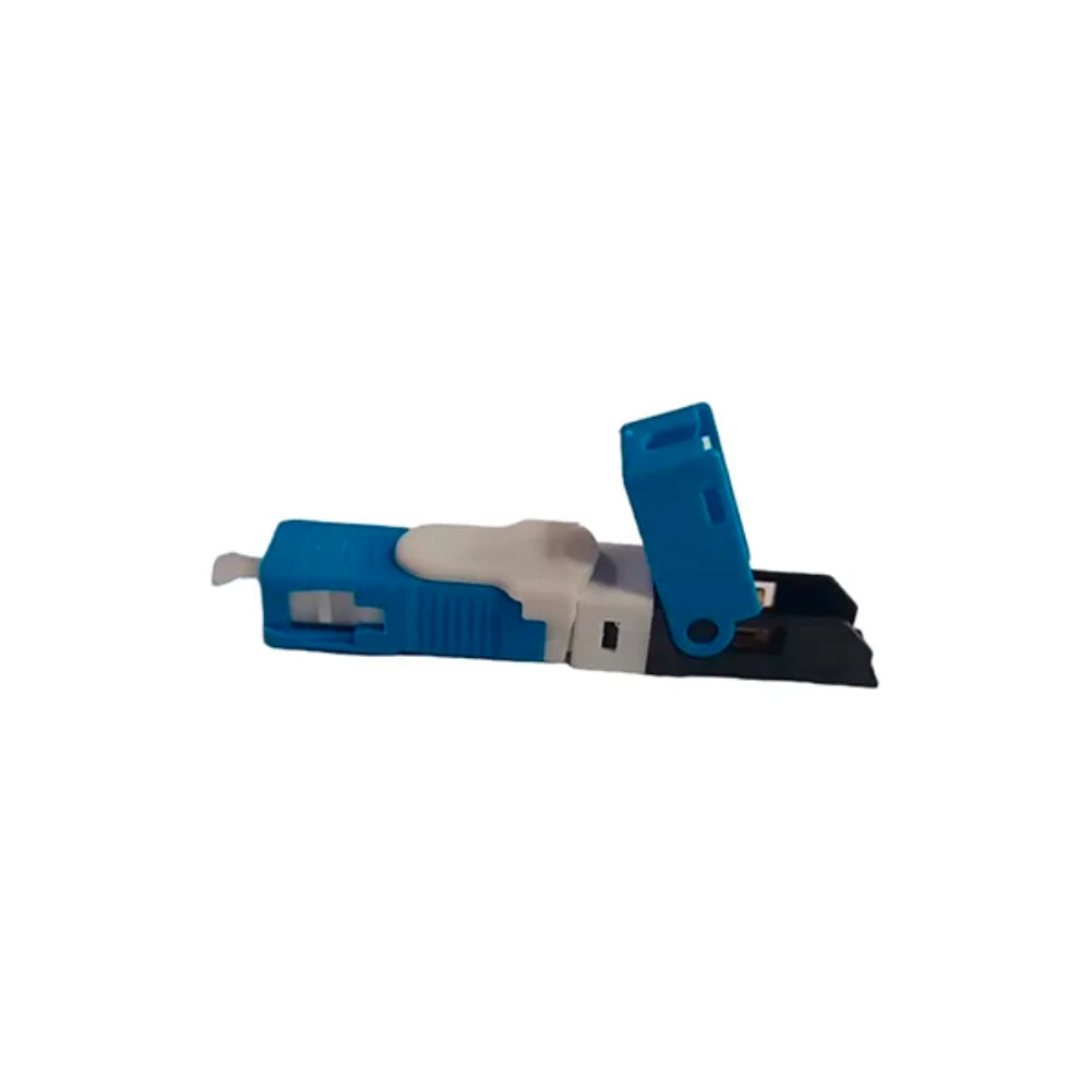 Conector Mecanico de Fibra Optica Dimax a Presion SC UPC Compatible con FO Drop SM MM Perdida <= 0.5 Reutilizable hasta 10 Veces color Azul C833