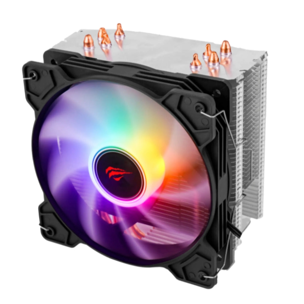 Cooler Havit RGB para Procesadores Intel Socket LGA115X 1700 1200 1800 AMD Socket Dimensiones 120x120x25mm F2003