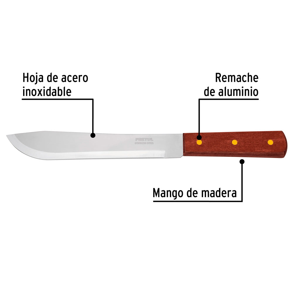 Cuchillo Cebollero Pretul 8" Mango de Madera