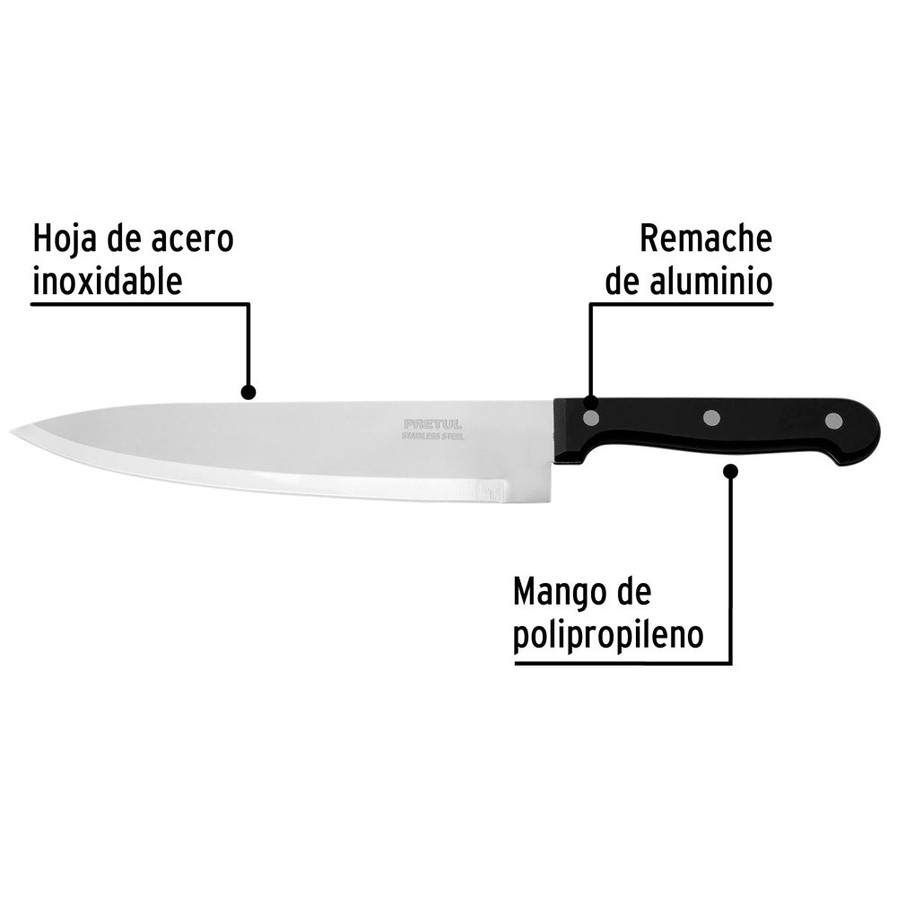 Cuchillo de Chef Pretul 8" Mango de Polipropileno