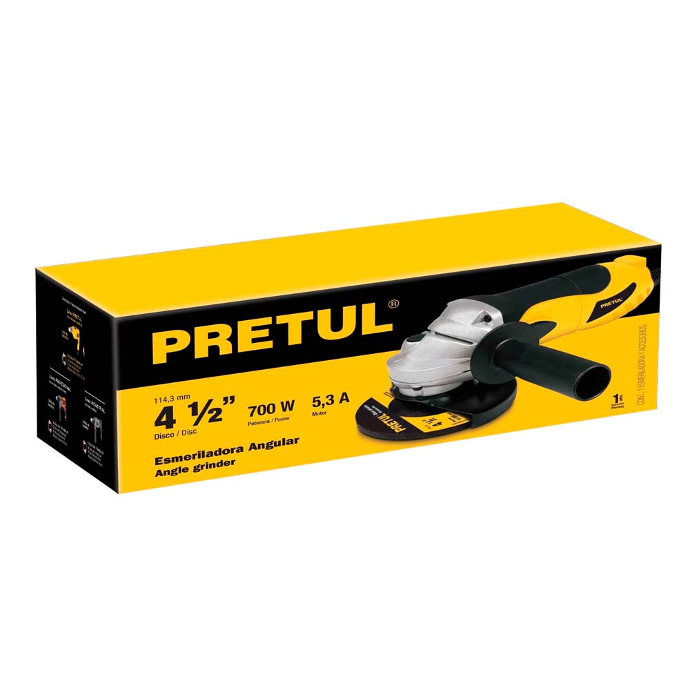 Esmeriladora Angular Pretul 4 1/2" 700 W