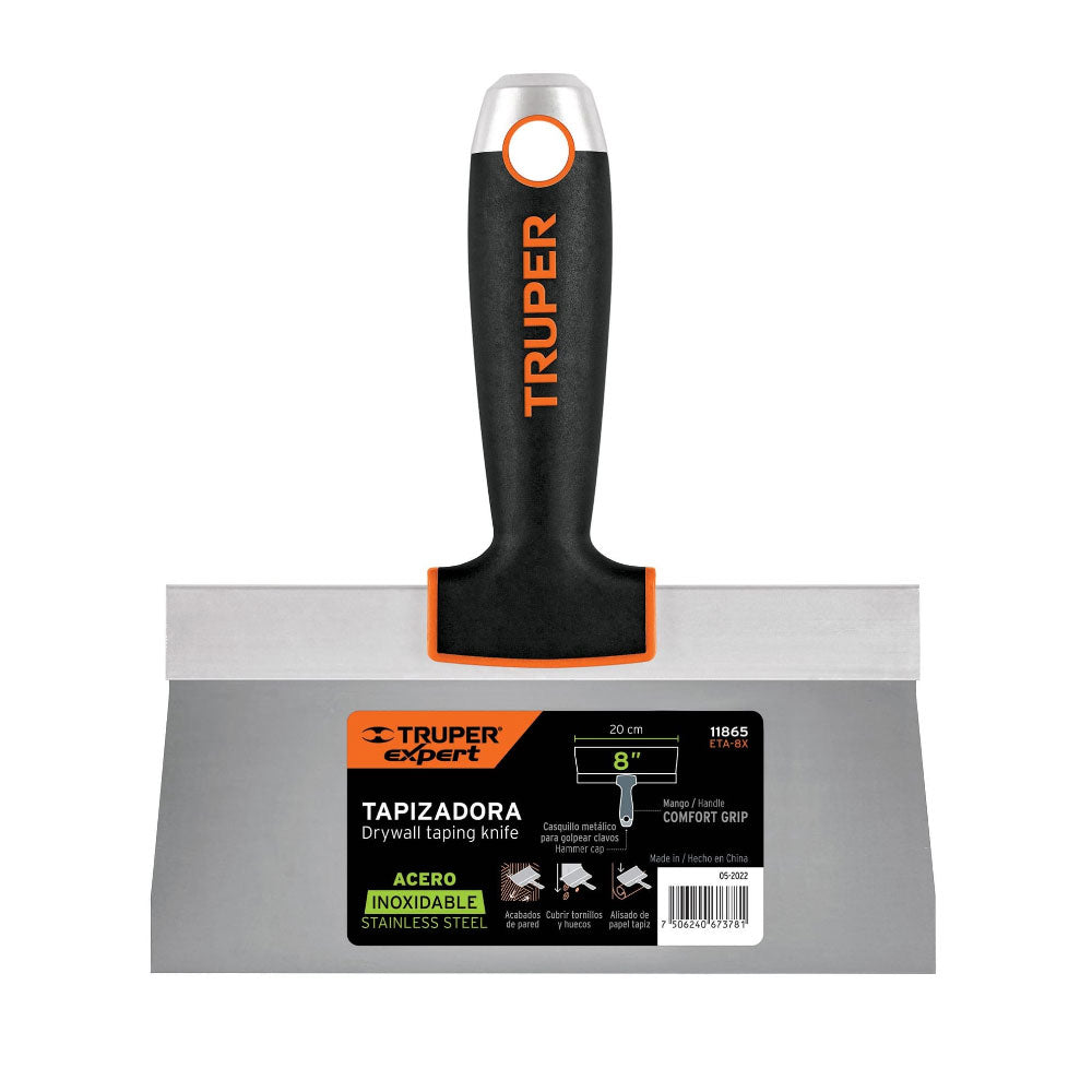 Espátula Tapizadora Truper Expert de 8" con Acero Inoxidable