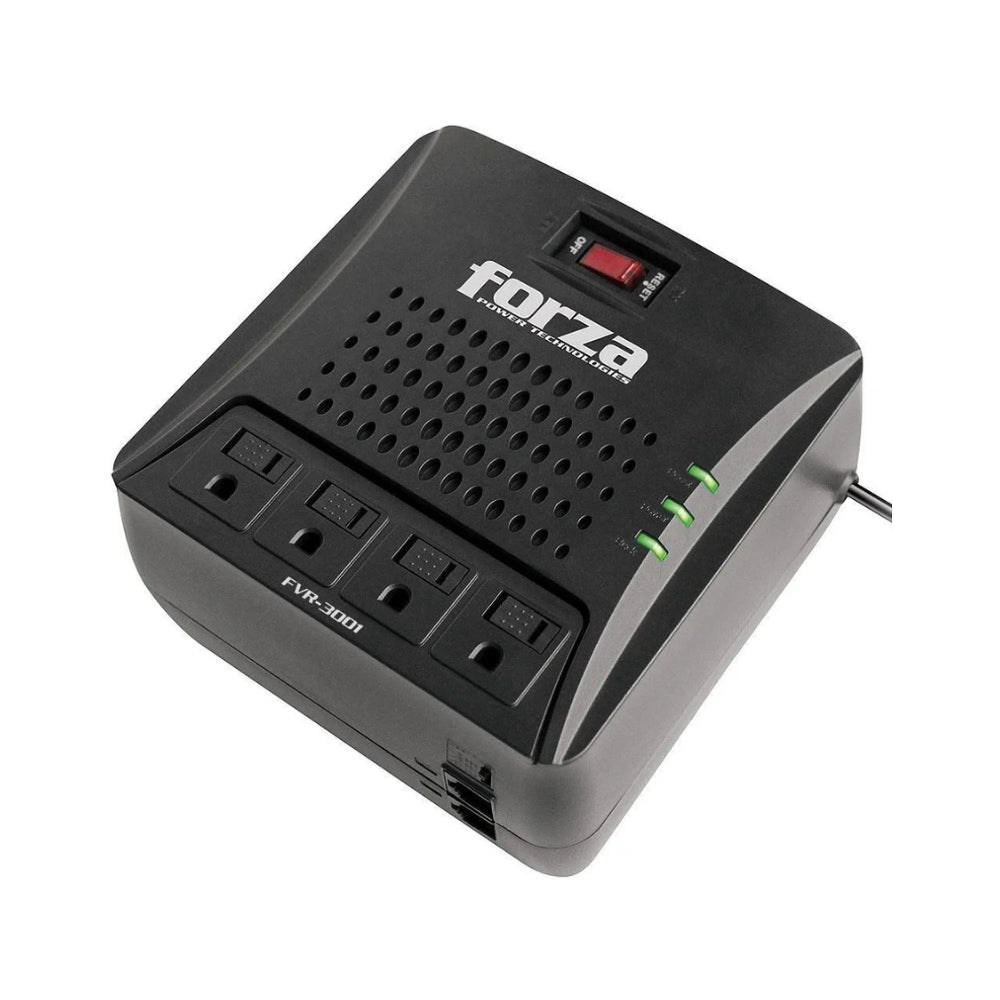 Estabilizador Forza Regulador Automatico de Voltaje 3000VA 1500W con 4 Salidas NEMA FVR-3002