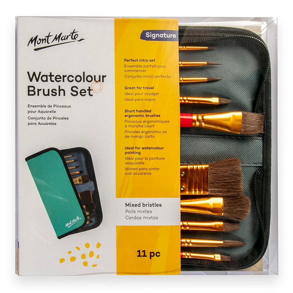 Estuche con 10 Pinceles MontMarte Watercolour de Cabello de Pony para Acuarela BMHS0032