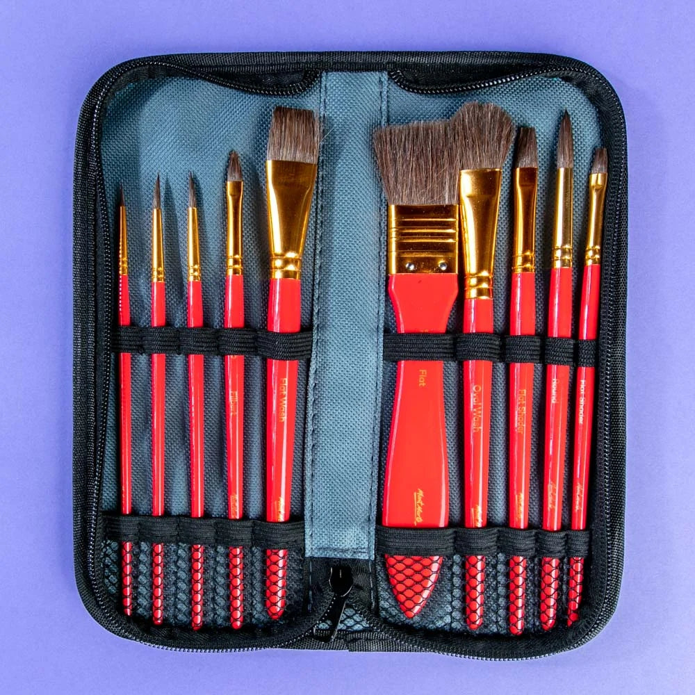 Estuche con 10 Pinceles MontMarte Watercolour de Cabello de Pony para Acuarela BMHS0032