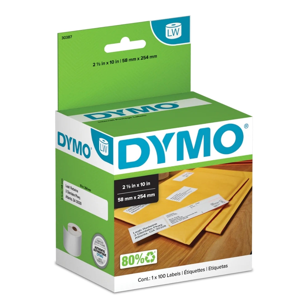 Etiqueta Dymo Labelwriter 100 Piezas de 58mm X 254mm 30387