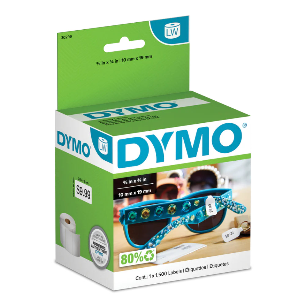 Etiqueta Dymo Labelwriter 1500 Piezas de 10x19mm para Joyas 30299