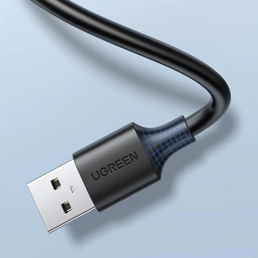 Extension Ugrenn USB 2.0 Tipo A Macho a Hembra 2M de Cable color Negro Transferencia de Datos 480Mbps Nucleo de Cobre Estañado 10316