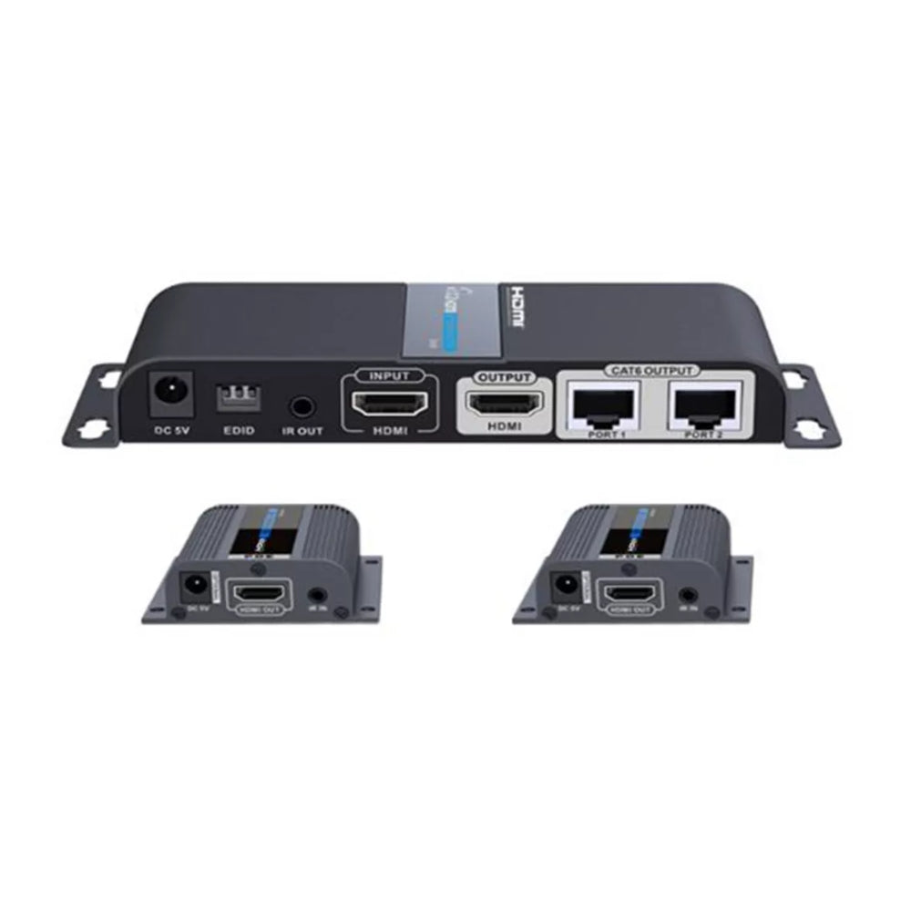 Extensor y Splitter Lenkeng HDMI 1x2 Resolucion Maxima 1080P 60Hz Alcance hasta 40metros con Cable UTP 6 6A 7 LKV712PRO