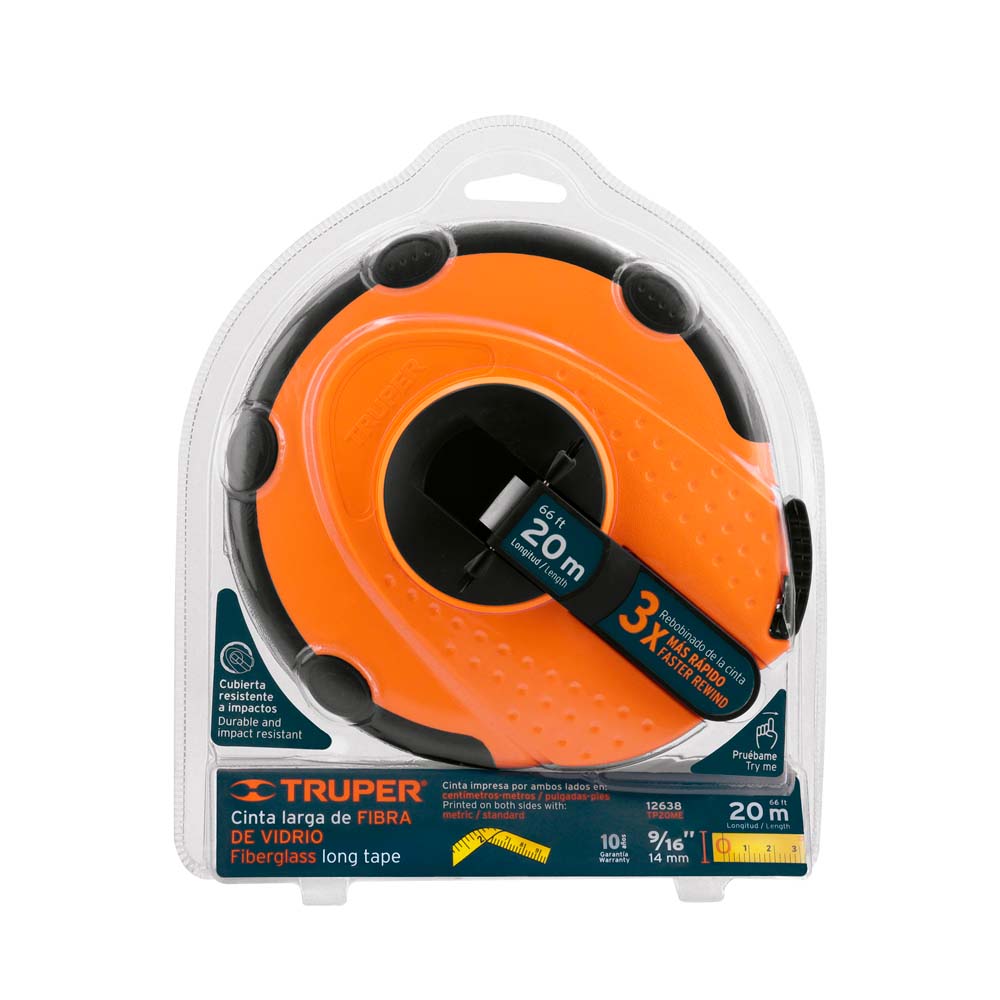 Flexómetro Truper 20m de Fibra de Vidrio