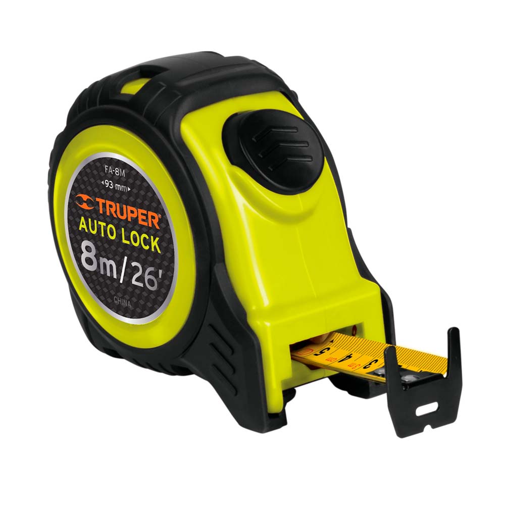 Flexómetro Truper Auto-Lock Contra Impactos 8m Cinta 25mm