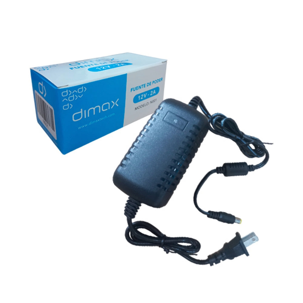 Fuente de Poder Dimax Salida 12Vdc 2Amp Soporta Camara Chapa y Control de Acceso N001