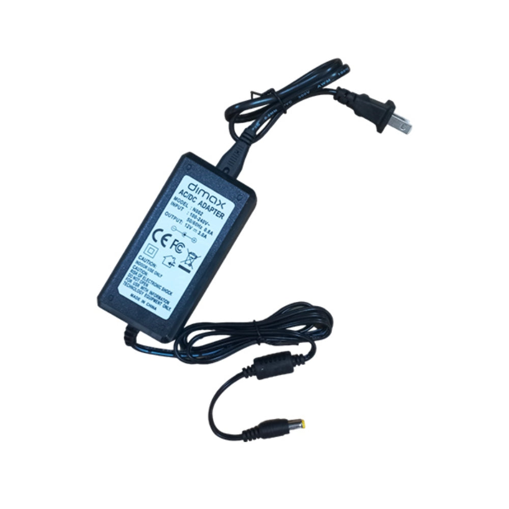 Fuente de Poder Dimax Salida 12Vdc 3Amp Soporta Camara Chapa y Control de Acceso N002