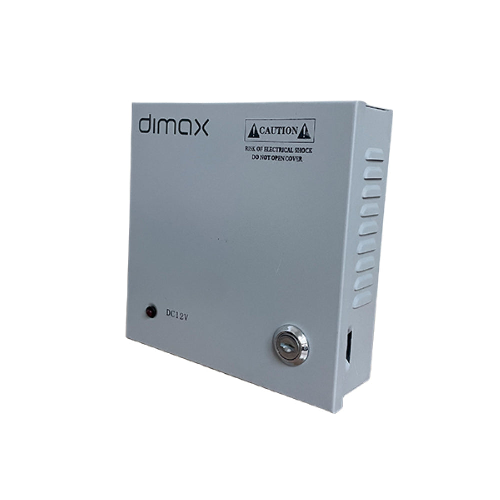 Fuente Supervisada Dimax 12Vdc 5Amp con 4 Salidas para Camaras Caja Metalica Fusible General y por Canal N023